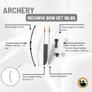 Man Kung MK-CB015BK Recurve Bow - 18 LBS, Black