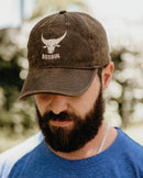Bosbul Brown Oilskin Cream Embroid Cap