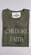 FRJ Ladies Childlike faith Melange Olive T-Shirt