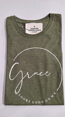 FRJ Ladies Grace Looks Melange Olive T-Shirt