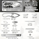Set of 6 Outdoor Survival  Multi-functional Fishing Tool Cards