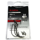 Kaida WM016 Black Nickel Bass Worm Fishing Hooks Size 3/0