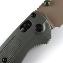 Benchmade Tagged Out Deep Olive Grivory Handle with Tan Cerakote Blade Finish