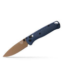Benchmade Bugout Crater Blue Grivory Handle with Flat Dark Earth Cerakote Blade Finish